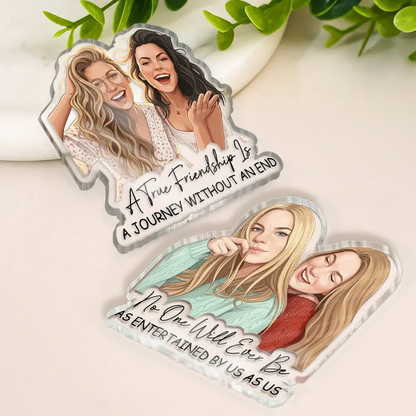 Custom Photo Semi Realistic Portrait Besties Forever - Personalized Acrylic Magnet