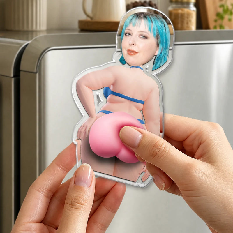 Custom Photo Summer Calling Booty - Personalized Squishy Acrylic Fridge Magnet