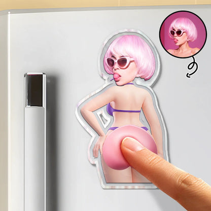 Custom Photo Summer Calling Booty - Personalized Squishy Acrylic Fridge Magnet