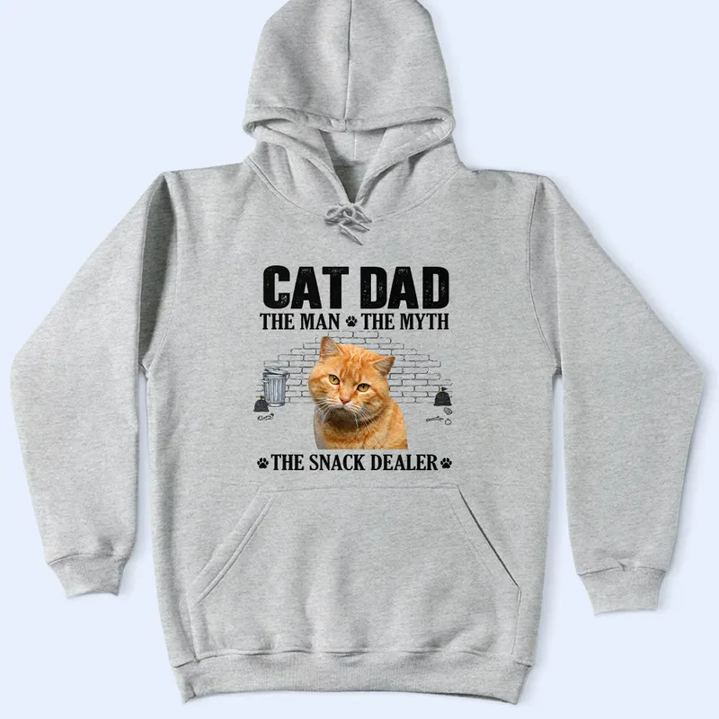 Custom Photo Cat Dad The Man The Myth The Snack Dealer - Personalized T Shirt