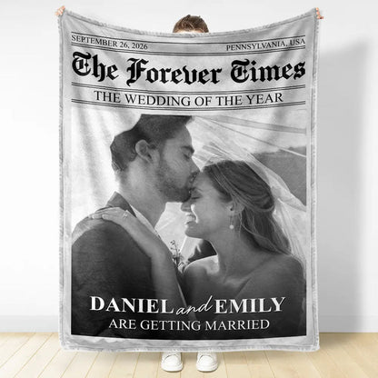 Custom Photo The Wedding Times - Personalized Fleece Blanket