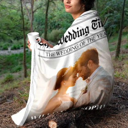 Custom Photo The Wedding Times - Personalized Fleece Blanket