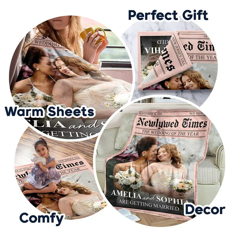 Custom Photo The Wedding Times - Personalized Fleece Blanket