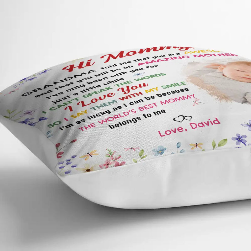 Custom Photo The World's Best Mommy Belongs To Me - Personalized Pillow