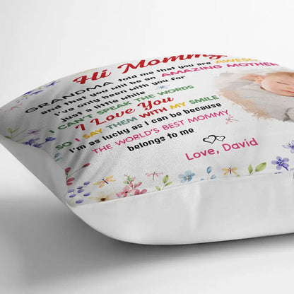Custom Photo The World's Best Mommy Belongs To Me - Personalized Pillow