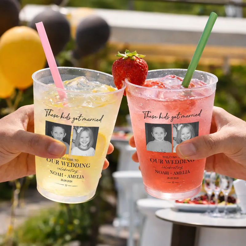 Custom Photo These Kids Got Married Vintage - Personalized Frosted Cups