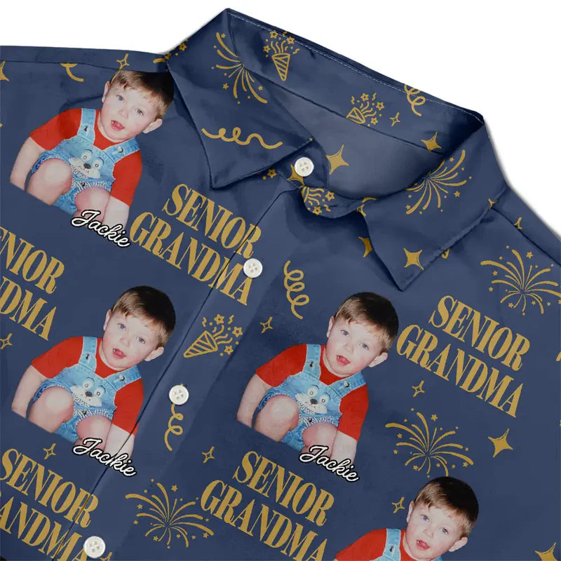 Custom Photo Vintage Senior Family - Personalized Hawaiian Shirt