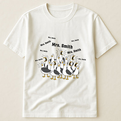 Custom Funny Seagulls Teacher - Personalized Shirt