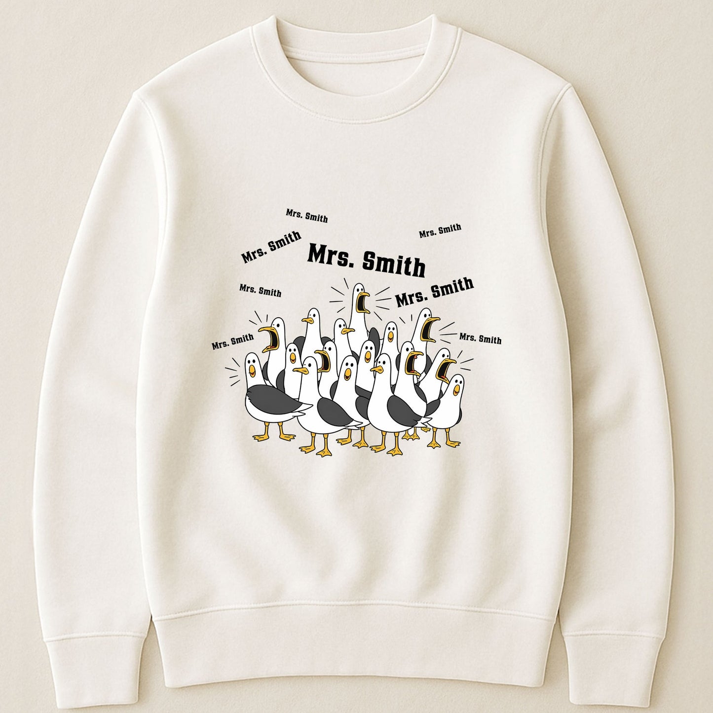 Custom Funny Seagulls Teacher - Personalized Shirt