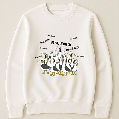 Custom Funny Seagulls Teacher - Personalized Shirt