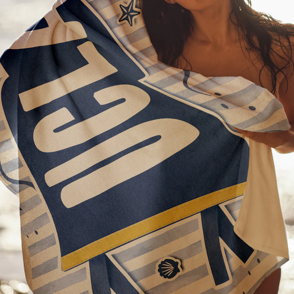 Custom School Pennant Flag Graduation Gift - Personalized Beach Towel