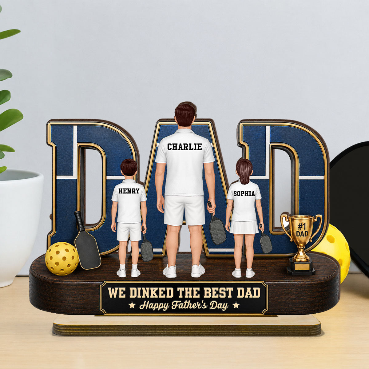 Pickleball Dad Legend We Dinked The Best Dad - Personalized Wooden Plaque - Father's Day Gift For Dad, Husband Pickleball Lovers