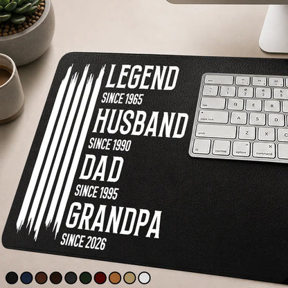 The Original Legend Legend Husband Daddy Grandpa - Personalized Leather Desk Mat