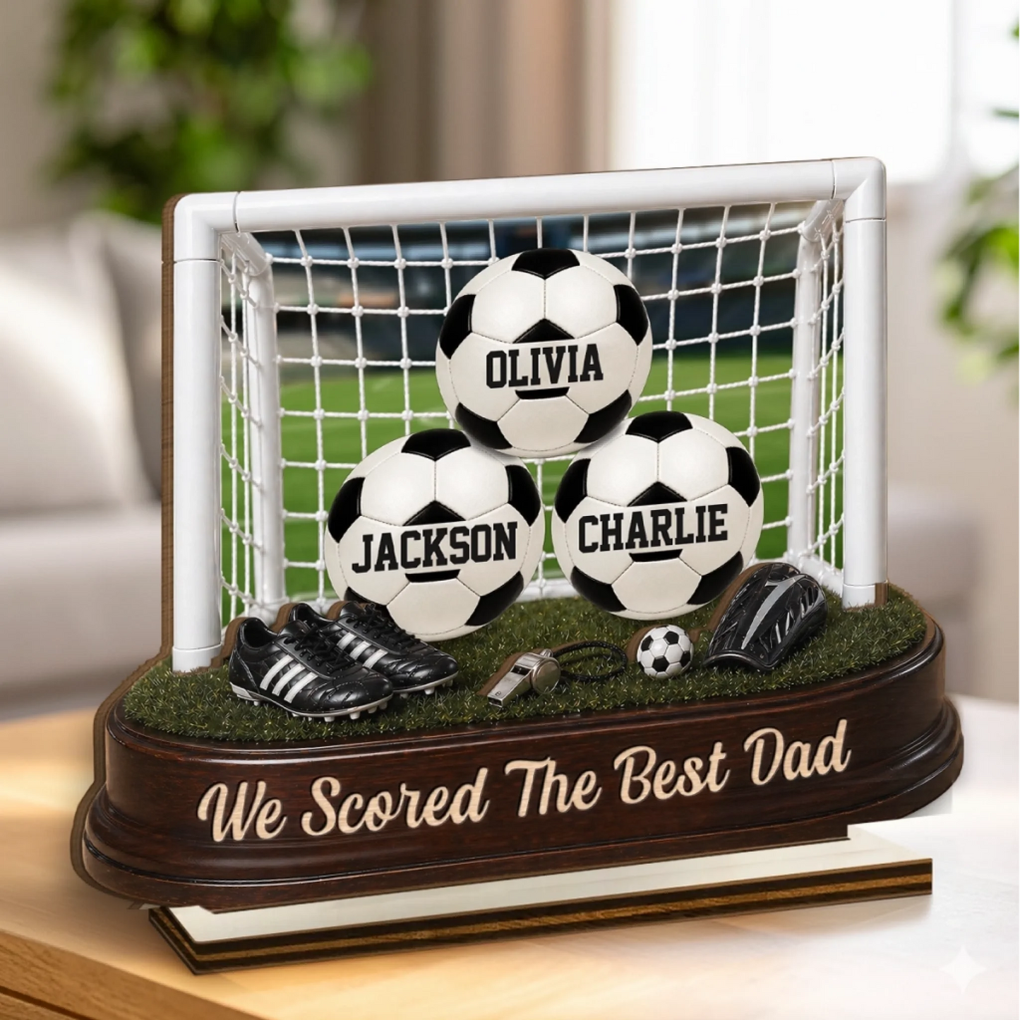 Custom Soccer World Cup Wooden Plaque - Personalized Father's Day Gifts For Dad, Grandpa, Soccer Lovers, Sports Fans, Sports Lovers - Game Day, Dad Day