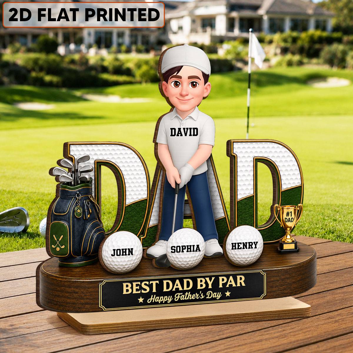 Golf Dad Legend Best Dad By Par - Personalized Wooden Plaque - Father's Day Gift For Dad