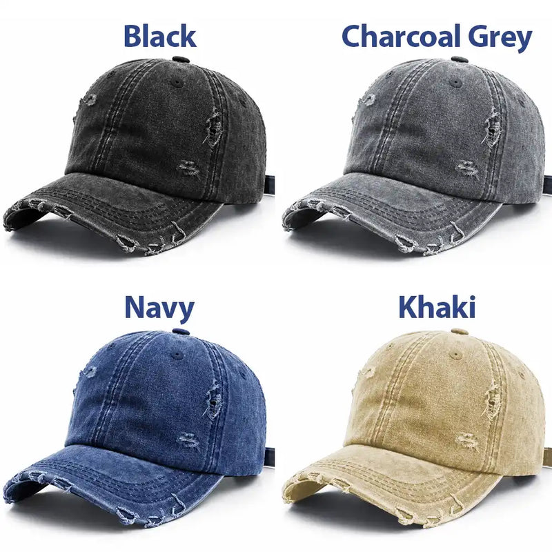 Custom Photo Bold Sketch Family Dog Cat Portrait - Personalized Distressed Cap
