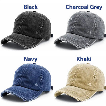 Custom Photo Bold Sketch Family Dog Cat Portrait - Personalized Distressed Cap
