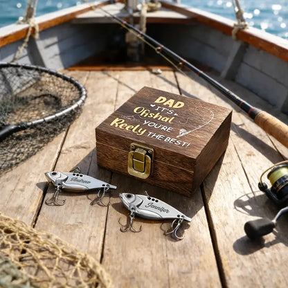 Dad Grandpa It's Ofishal - Personalized Metal Fish Lure Set