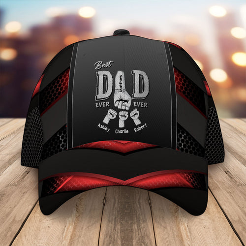 Best Dad Ever Fist Bump - Personalized Classic Cap - Gift For Dad, Gift For Husband, Gift For Grandpa