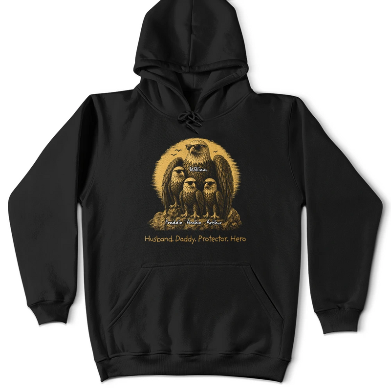 Eagle Father And Kids Retro Style Best Dad Ever - Personalized T Shirt