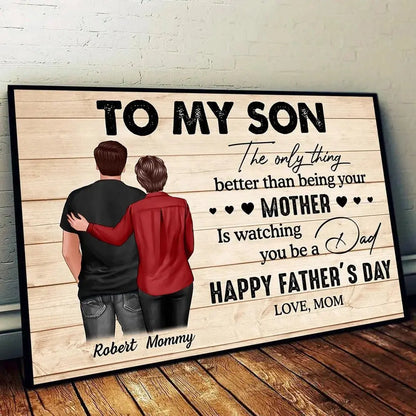 Family - To My Son Happy Father's Day - Personalized Poster
