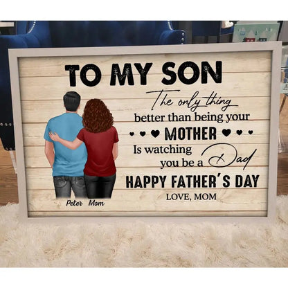 Family - To My Son Happy Father's Day - Personalized Poster