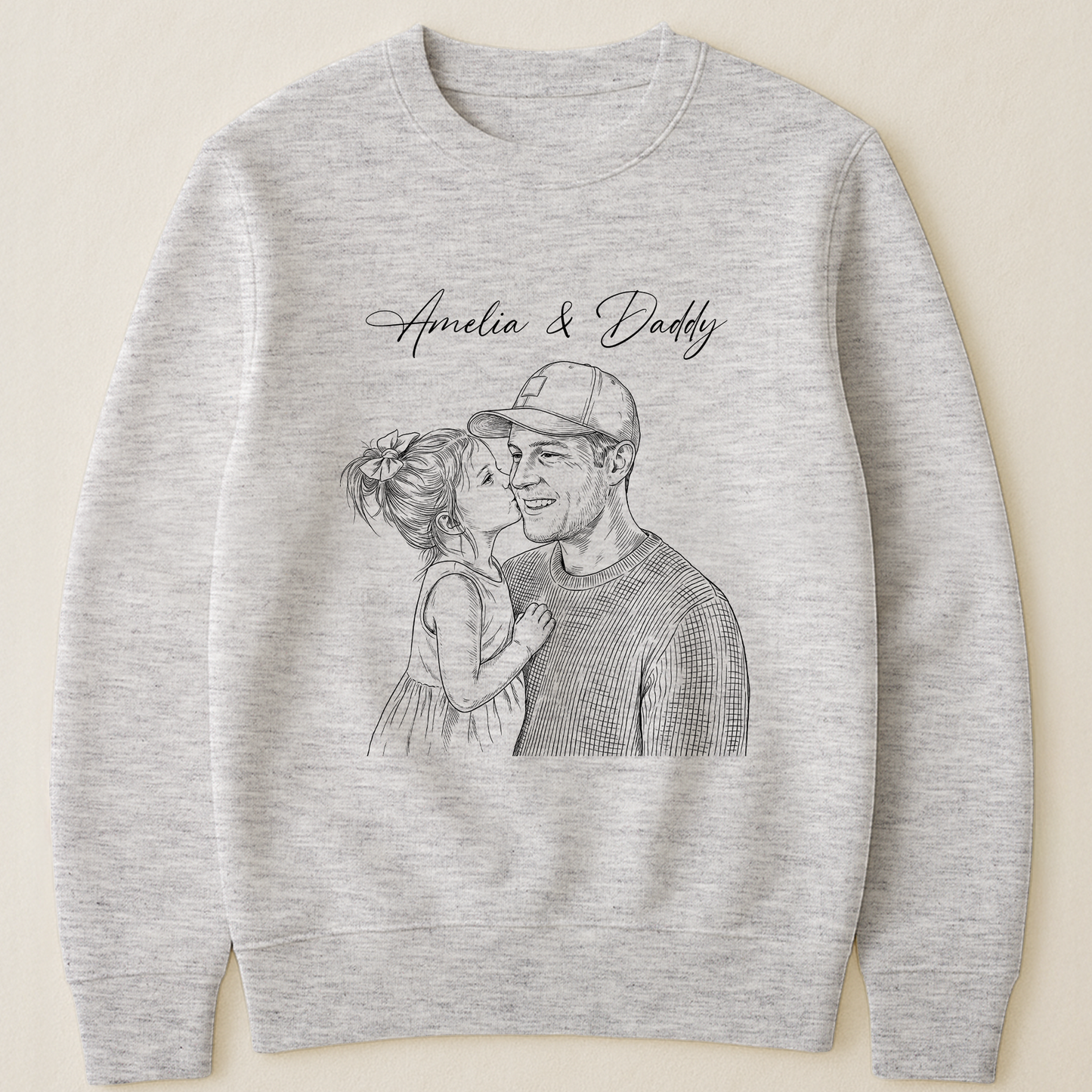 Father's Day Gifts, Father's Day Gift For Husband, Dad Custom Photo Sketch Line Art - Personalized Shirt