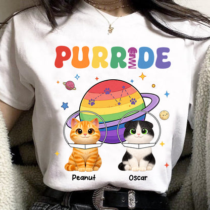 Purride Cat Mom Cat Dad LGBT Pride Month - Personalized Shirt - Gift for Cat Lovers
