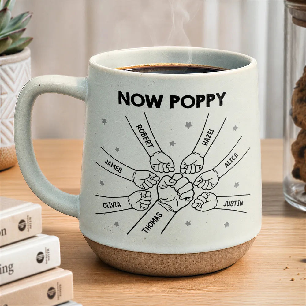 First Dad Now Grandpa Fist Bumps - Personalized Conical Mug