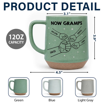 First Dad Now Grandpa Fist Bumps - Personalized Conical Mug