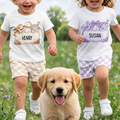 Flamingo Shark Summer Custom Name - Personalized Kids Clothing Set