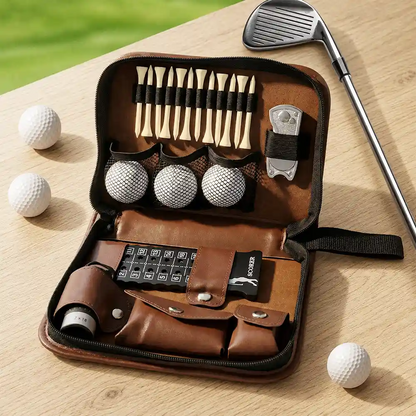 Custom Photo Best Dog Cat Dad By Par For Pet Lovers, Golf Lovers - Personalized Leather Golf Bag