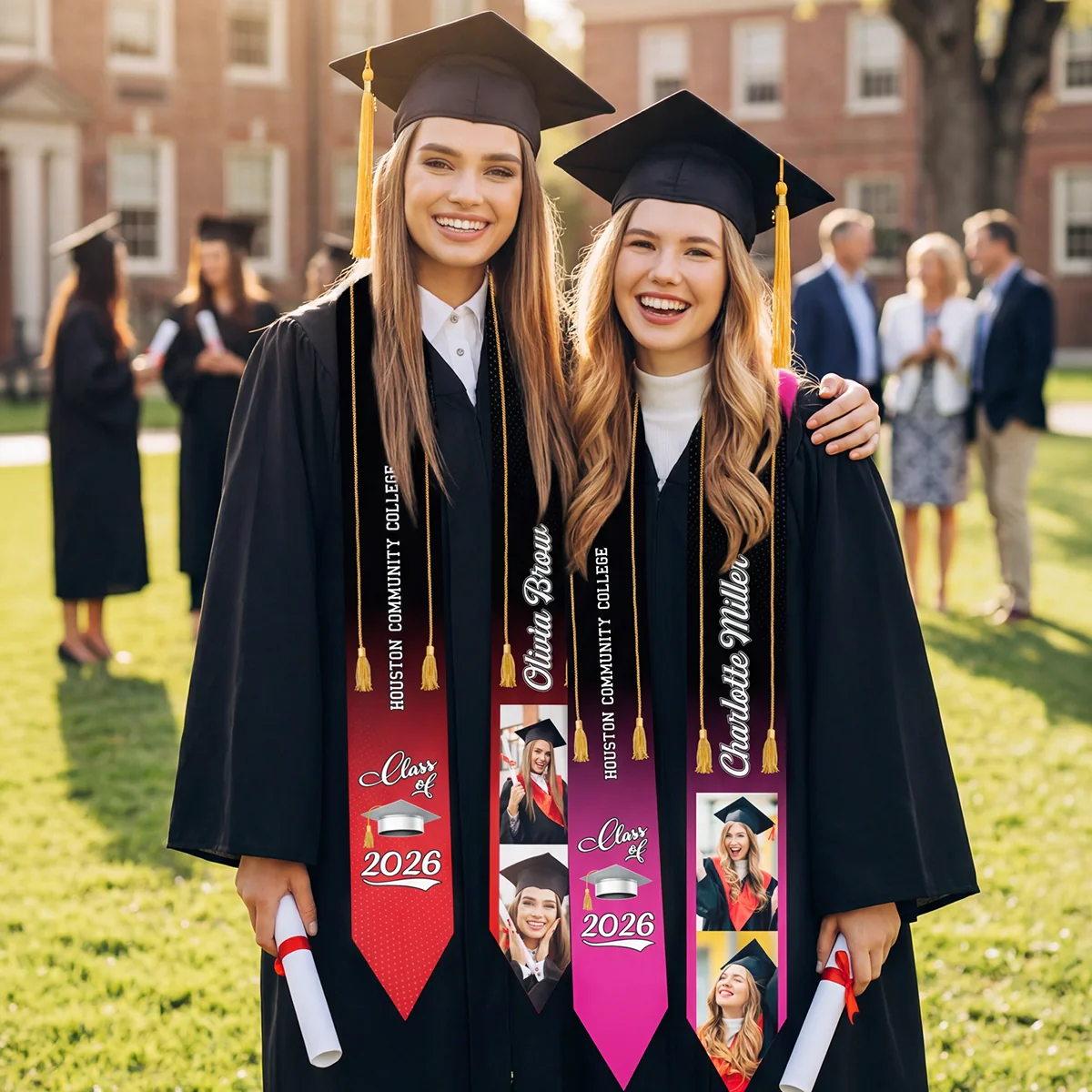 One Chapter Ends, Another Begins - Personalized Custom Graduation Stole - Upload Image, Graduation Gift