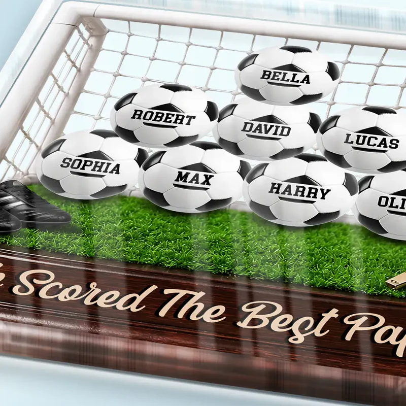 Game Day We Scored The Best Dad - Personalized Custom Shaped Acrylic Plaque