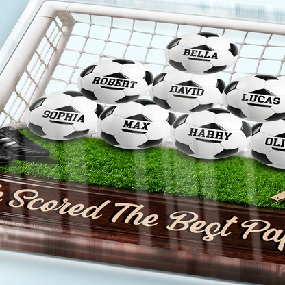 Game Day We Scored The Best Dad - Personalized Custom Shaped Acrylic Plaque