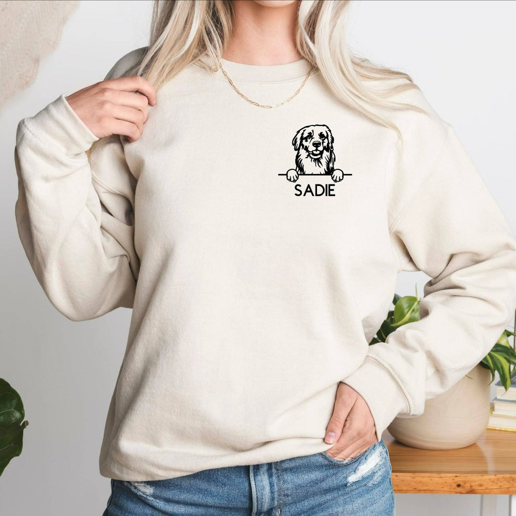 Personalized Dog Face Sweatshirt, Dog Shirt, Custom Dog Name Tee, Personalized Dog Shirt, Dog Lovers, Dog Dad, Dog Mama