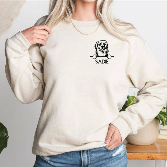 Personalized Dog Face Sweatshirt, Dog Shirt, Custom Dog Name Tee, Personalized Dog Shirt, Dog Lovers, Dog Dad, Dog Mama