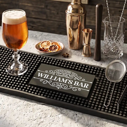 Good Friends Good Drinks Great Times - Personalized Bar Mat
