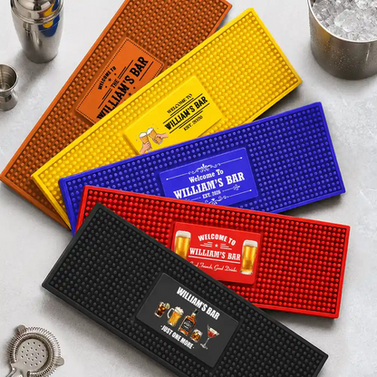 Good Friends Good Drinks Great Times - Personalized Bar Mat