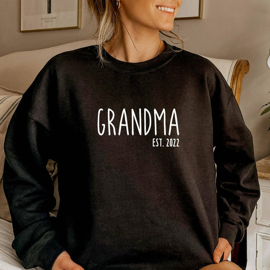 Customized Est Grandma Crewneck Sweatshirt, Grandma Gift, Mother's Day Gift, New Granny