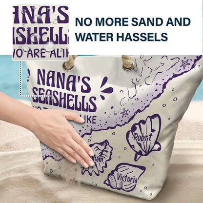 Grandmas And Moms Seashells - Personalized Beach Bag