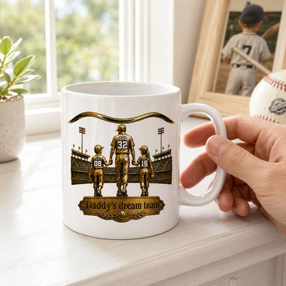 Luxury Daddy's Dream Team - Personalized Mug - Father's Day Gift for Dad, Grandpa, Husband