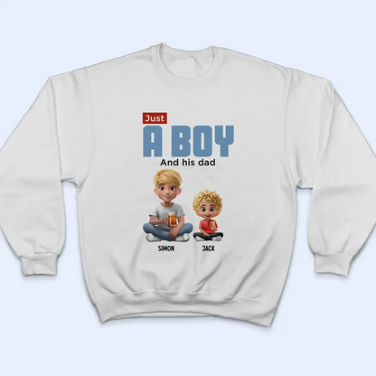 Gift For Father, Dad, Children - Just A Dad And His Girl 3D Cartoon - Personalized T Shirt
