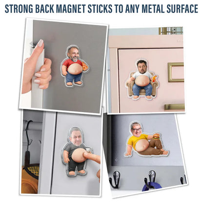Custom Photo Chilling Dad Bod - Personalized Squishy Acrylic Fridge Magnet