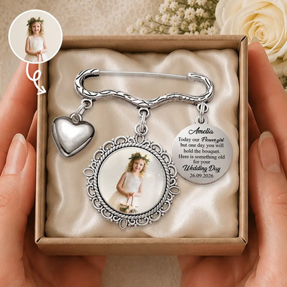 Custom Photo Here Is Something Old For Your Wedding Day - Personalized Lapel Pin