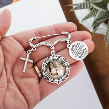 Custom Photo Here Is Something Old For Your Wedding Day - Personalized Lapel Pin