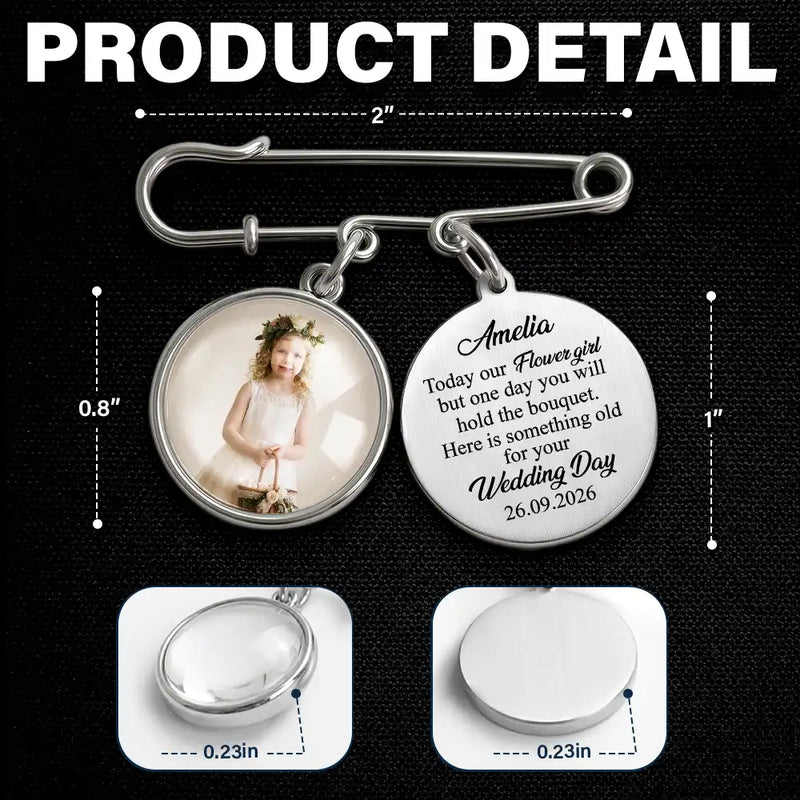 Custom Photo Here Is Something Old For Your Wedding Day - Personalized Lapel Pin