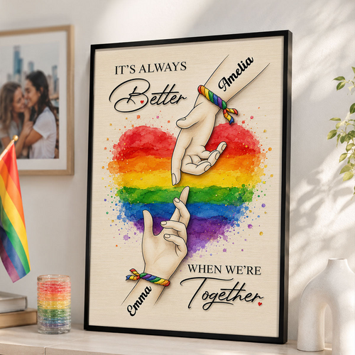 It's Always Better When We're Together - Personalized Poster - Gift For Couple, Happy Pride Month