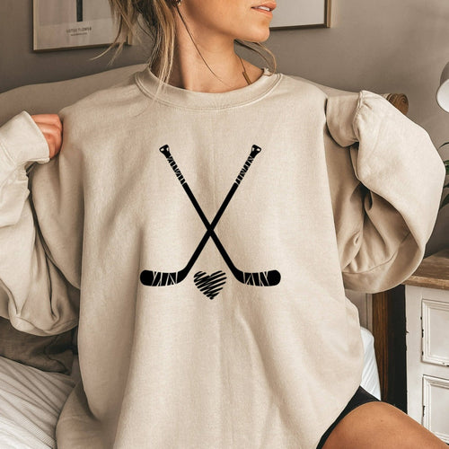 Hockey Sticks Crewneck Sweatshirt, Hockey Mom Shirt, Hockey Dad, Hockey Team Shirts