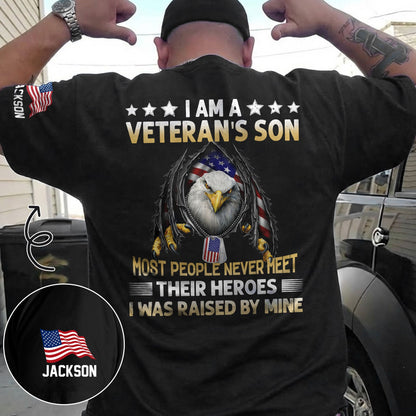 I Am A Veteran’s Son - Personalized Back Printed Shirt